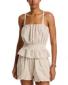 Blanknyc Beach Club Gingham Smocked Top