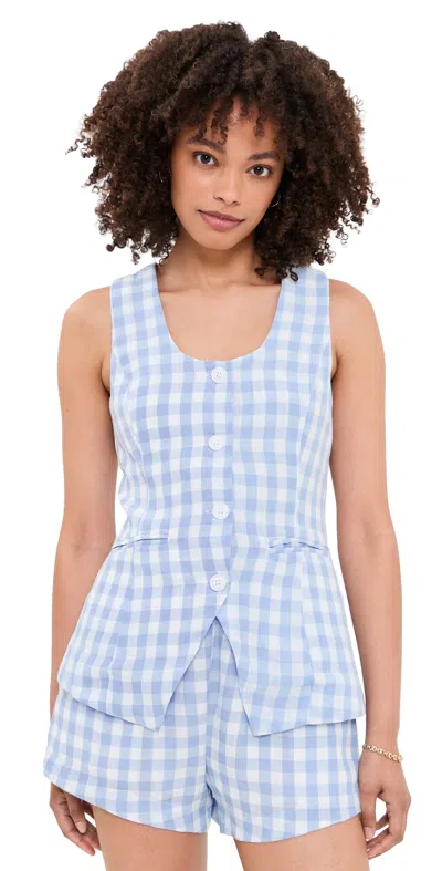 Blanknyc Beach Picnic Top Blue Combo