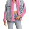 Blanknyc Bear Hug Jacket In Pink In Multi
