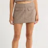 Blanknyc Between The Lines Mini Skirt In Brown In Brown
