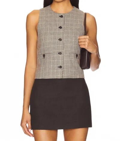 Blanknyc Between The Lines Vest In Plaid In Brown