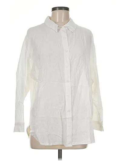 Blanknyc Blank Nyc 3/4 Sleeve Button Down Shirt In White