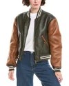 Blanknyc Faux Shearling Lined Faux Leather Bomber Jacket In Multi