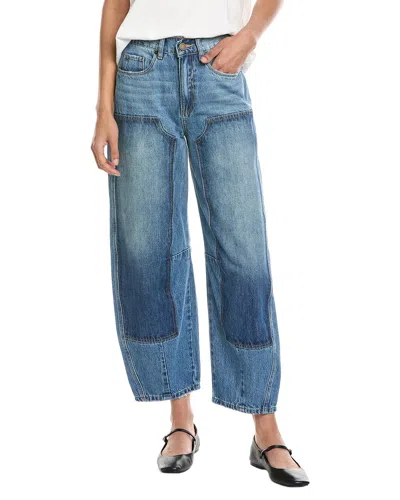 Blanknyc Blank Nyc Barn Girl Medium Indigo Barrel Jean In Blue