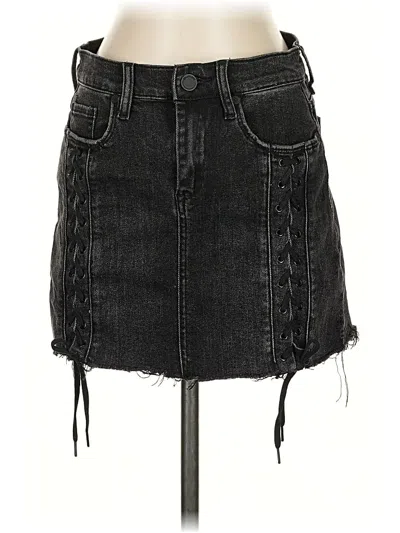 Pre-owned Blanknyc Blank Nyc Denim Skirt In Black