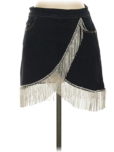 Pre-owned Blanknyc Blank Nyc Denim Skirt In Black