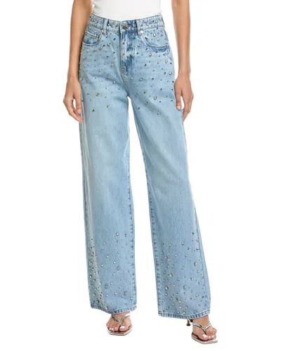 Blanknyc Blank Nyc Diamonds In The Sky Light Indigo High-rise Wide Leg Jean In Blue