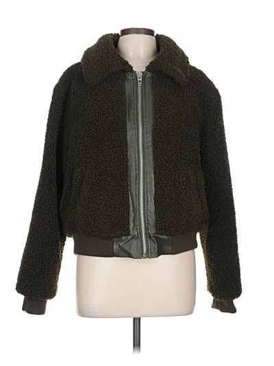 Pre-owned Blanknyc Blank Nyc Faux Fur Jacket In Green