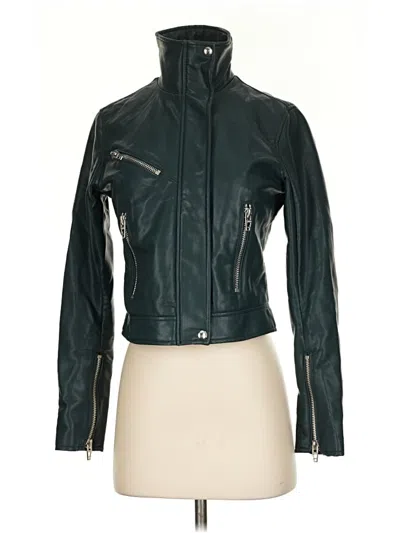 Pre-owned Blanknyc Blank Nyc Faux Leather Jacket In Green