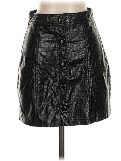 Pre-owned Blanknyc Blank Nyc Faux Leather Skirt In Black