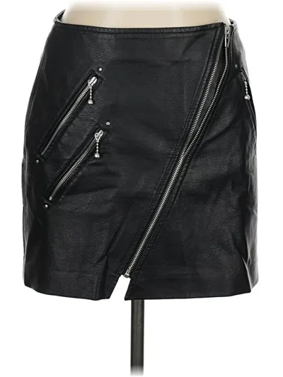 Pre-owned Blanknyc Blank Nyc Faux Leather Skirt In Black