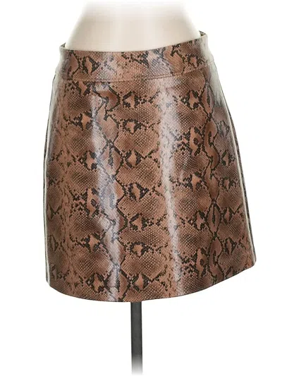 Pre-owned Blanknyc Blank Nyc Faux Leather Skirt In Brown