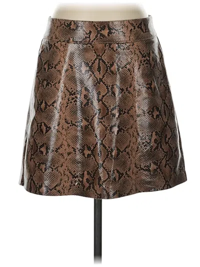 Pre-owned Blanknyc Blank Nyc Faux Leather Skirt In Brown