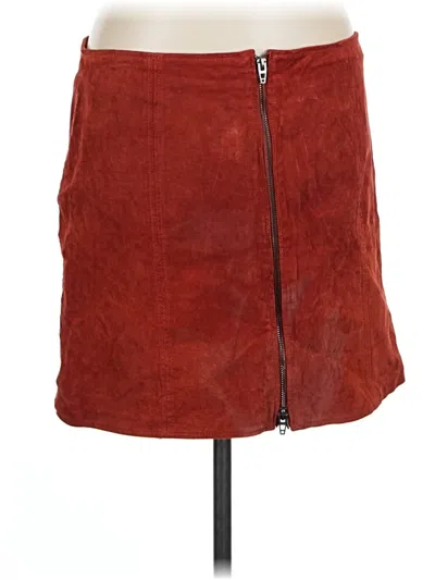Pre-owned Blanknyc Blank Nyc Faux Leather Skirt In Burgundy