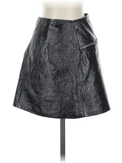 Pre-owned Blanknyc Blank Nyc Faux Leather Skirt In Silver