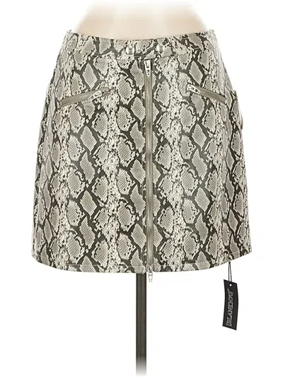 Pre-owned Blanknyc Blank Nyc Faux Leather Skirt In Silver