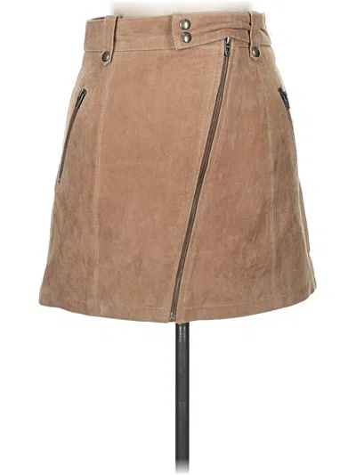 Pre-owned Blanknyc Blank Nyc Faux Leather Skirt In Tan