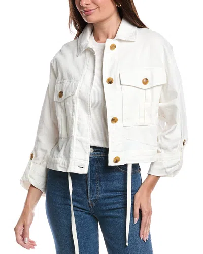Blanknyc Blank Nyc Great Catch Linen-blend Jacket In Neutral
