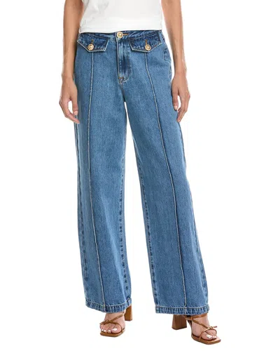 Blanknyc Blank Nyc Hands Down Medium Indigo High-rise Wide Leg Jean In Azk-medium Indigo Ct