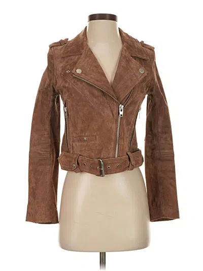 Pre-owned Blanknyc Blank Nyc Leather Jacket In Brown