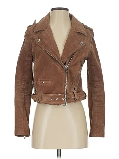 Pre-owned Blanknyc Blank Nyc Leather Jacket In Brown