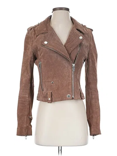 Pre-owned Blanknyc Blank Nyc Leather Jacket In Brown