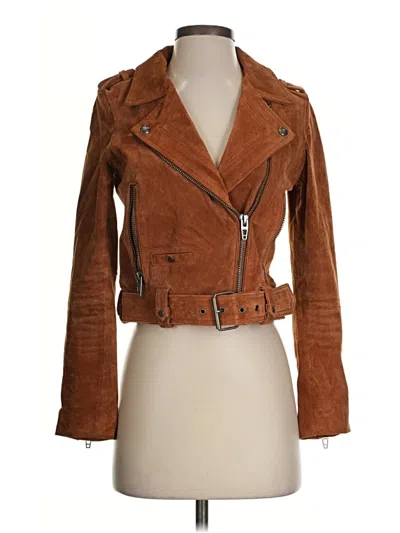 Pre-owned Blanknyc Blank Nyc Leather Jacket In Brown