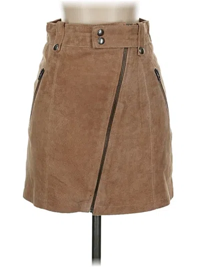 Pre-owned Blanknyc Blank Nyc Leather Skirt In Brown