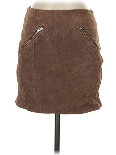 Pre-owned Blanknyc Blank Nyc Leather Skirt In Brown