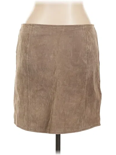 Pre-owned Blanknyc Blank Nyc Leather Skirt In Brown