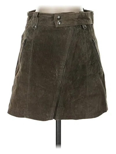 Pre-owned Blanknyc Blank Nyc Leather Skirt In Brown