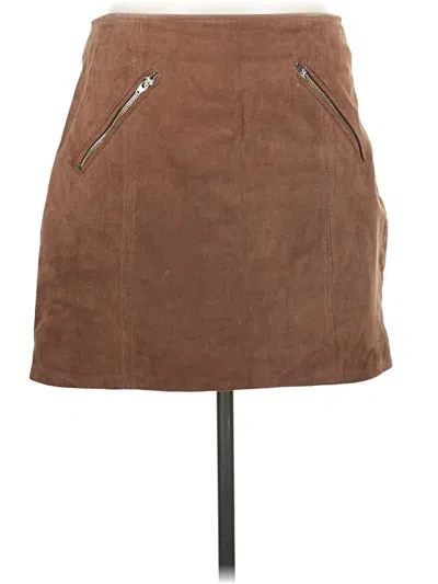 Pre-owned Blanknyc Blank Nyc Leather Skirt In Brown