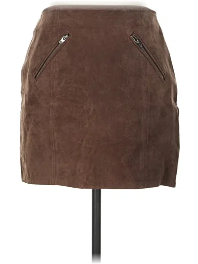 Pre-owned Blanknyc Blank Nyc Leather Skirt In Brown