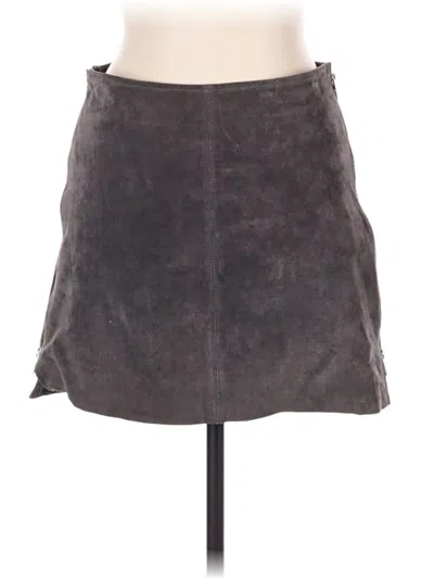 Pre-owned Blanknyc Blank Nyc Leather Skirt In Gray