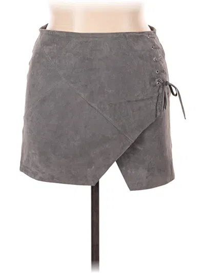 Pre-owned Blanknyc Blank Nyc Leather Skirt In Gray