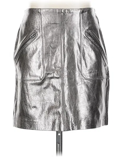Pre-owned Blanknyc Blank Nyc Leather Skirt In Silver