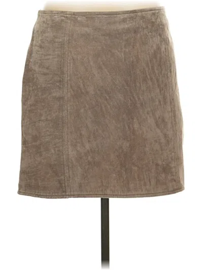 Pre-owned Blanknyc Blank Nyc Leather Skirt In Tan