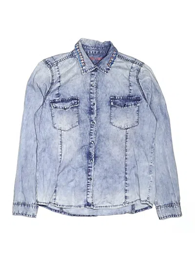 Pre-owned Blanknyc Kids' Blank Nyc Long Sleeve Blouse In Blue