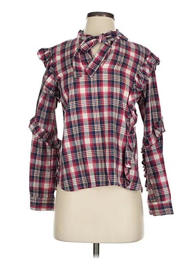 Pre-owned Blanknyc Blank Nyc Long Sleeve Blouse In Red