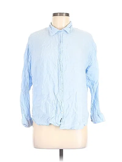 Pre-owned Blanknyc Blank Nyc Long Sleeve Button Down Shirt In Blue