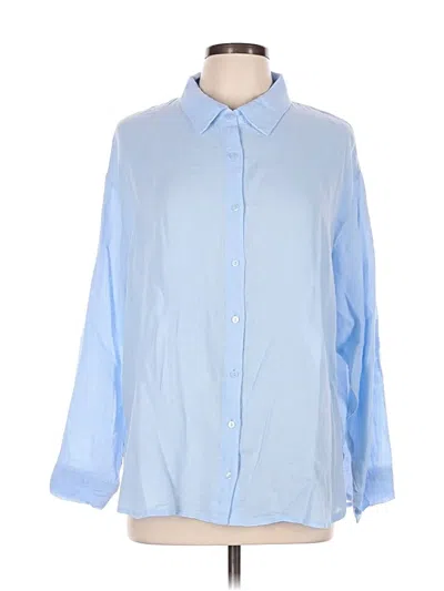 Pre-owned Blanknyc Blank Nyc Long Sleeve Button Down Shirt In Blue