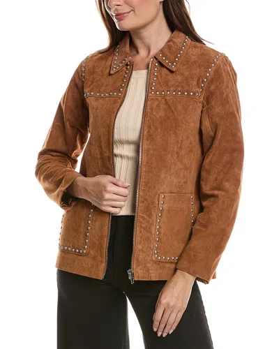 Blanknyc Blank Nyc Roasted Walnut Suede Jacket In Orange