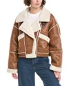 Blanknyc Faux Shearling Jacket In Brown