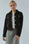 Blanknyc Style Guru Cropped Shacket Jacket In Black, Women's At Urban Outfitters In Black