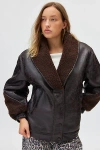 Blanknyc Sweet Talker Bomber Jacket Brown Combo In Brown