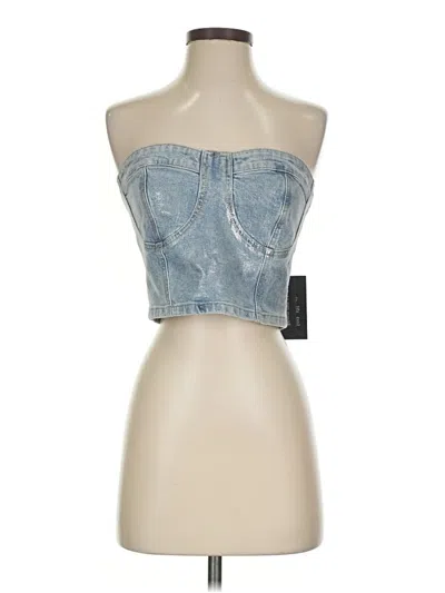 Pre-owned Blanknyc Blank Nyc Tube Top Blue Strapless Neckline Tops