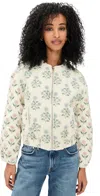 Blanknyc Block Party Jacket Color Block Floral In White