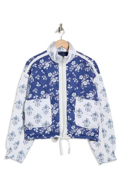 Blanknyc Bloom Bash Quilted Bomber Jacket In Blue