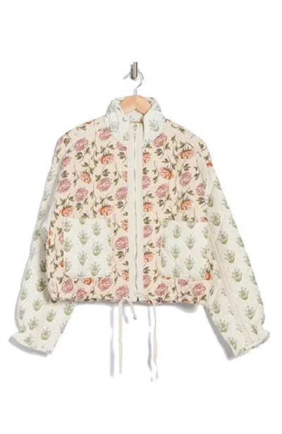 Blanknyc Bloom Bash Quilted Bomber Jacket In Garden Party
