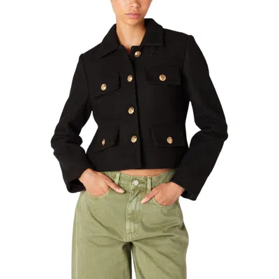 Blanknyc Style Guru Cropped Shacket Jacket In Black, Women's At Urban Outfitters